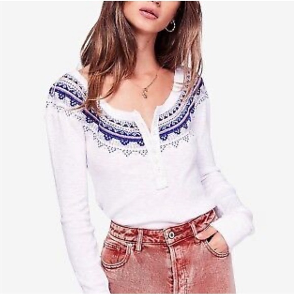 Free People Fair Isle Thermal Top - Picture 1 of 10